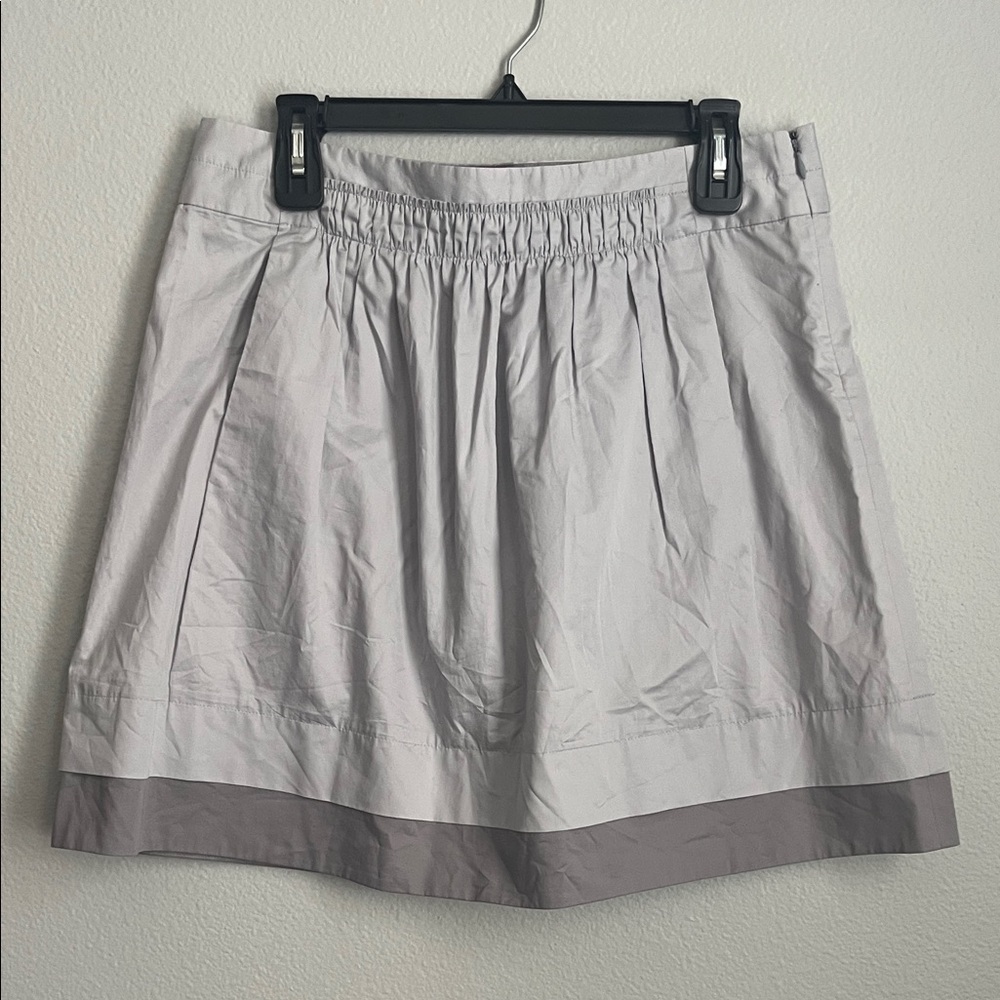 J. Crew Two-Tone Gray A Line Mini Skirt with Pockets 100% Cotton